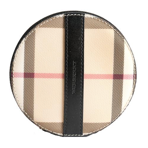 Burberry Nova Check Round Zipper Coin Pouch