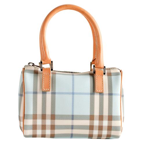 Burberry Nova Check Small Boston Satchel Handbag