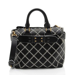 Burberry Perforated Leather Marais Belted Small Tote