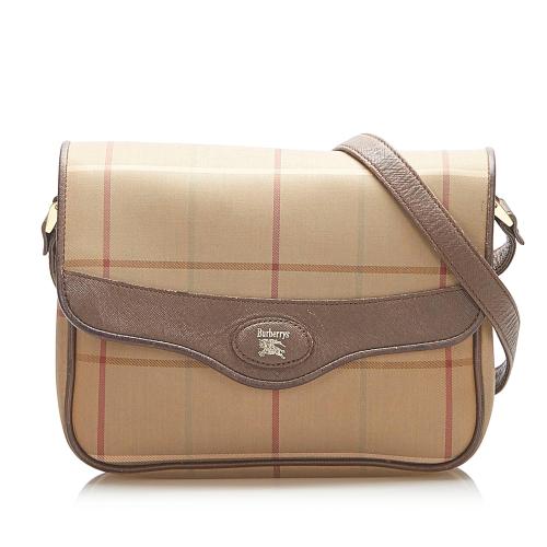 Burberry Plaid Canvas Crossbody Bag