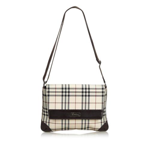 Burberry Plaid Jacquard Shoulder Bag