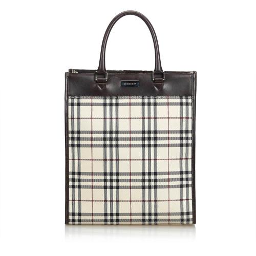 Burberry Plaid Nylon Tote