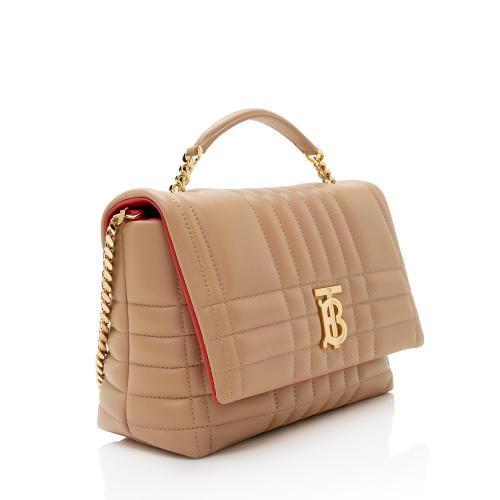 Burberry Quilted Lambskin TB Lola Top Handle Small Satchel 