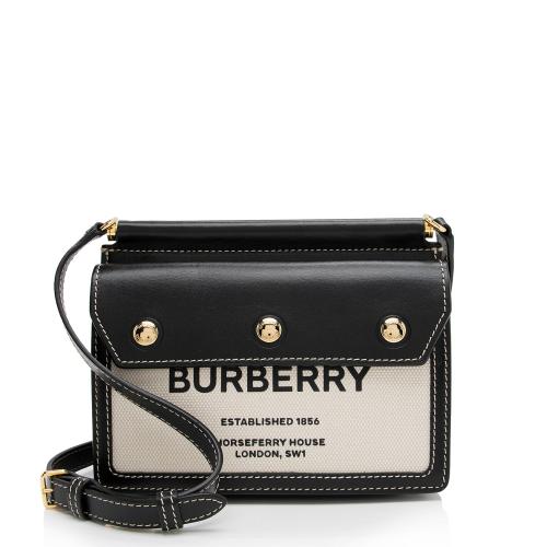 Burberry Smooth Calfskin Horseferry Print Title Mini Shoulder Bag