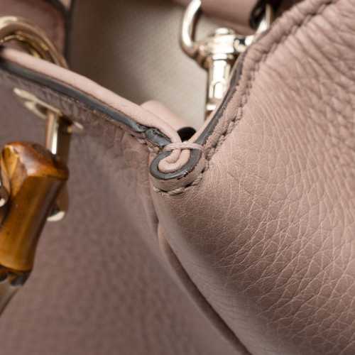 Gucci Leather Bamboo Mini Shopper Tote