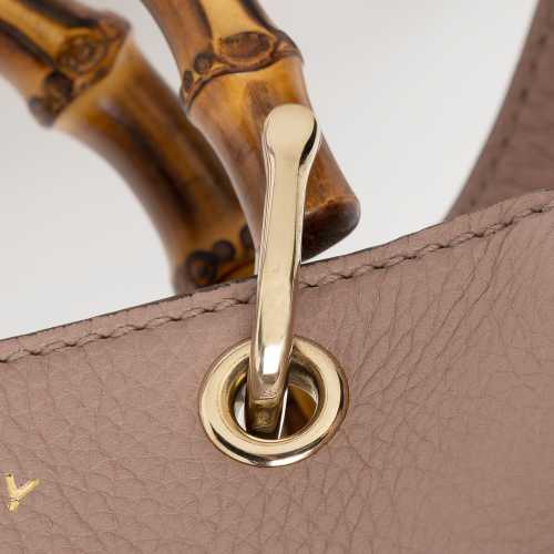 Gucci Leather Bamboo Mini Shopper Tote