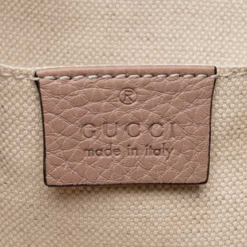 Gucci Leather Bamboo Mini Shopper Tote