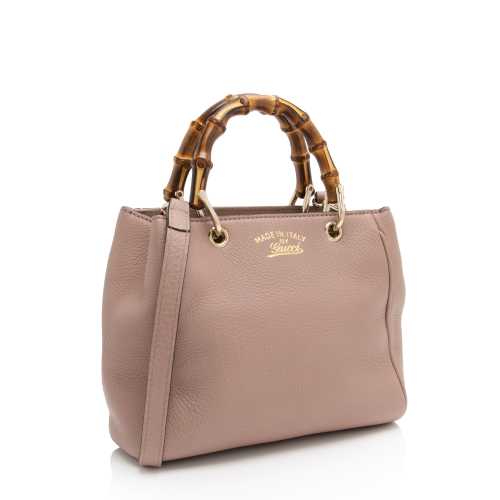 Gucci Leather Bamboo Mini Shopper Tote