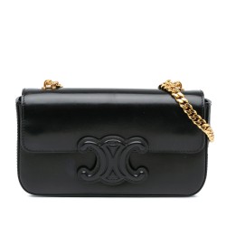 Celine Calfskin Cuir Triomphe Chain Shoulder Bag