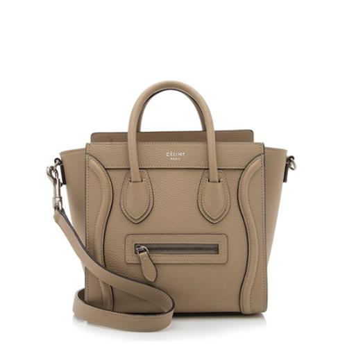 Celine Drummed Calfskin Nano Luggage Tote