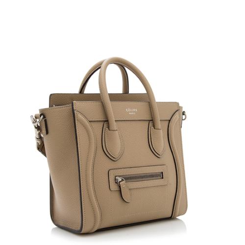 Celine Drummed Calfskin Nano Luggage Tote