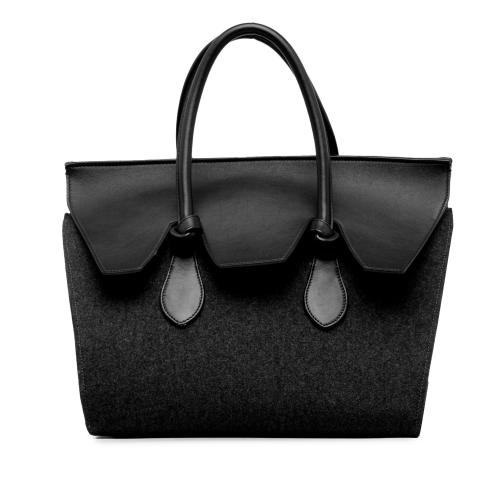 Celine Felt and Leather Tie Knot Tote