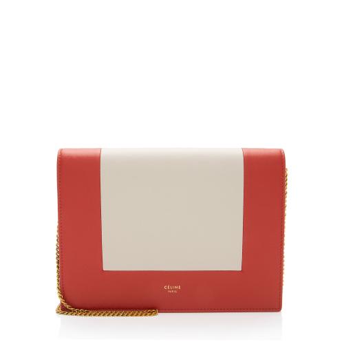 Celine Lambskin Frame Evening Clutch on Chain