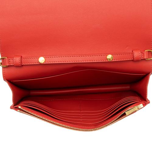 Celine Lambskin Frame Evening Clutch on Chain