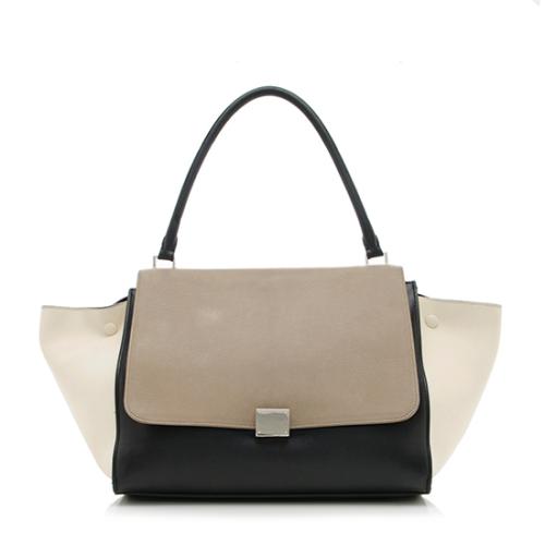 Celine Tricolor Large Trapeze Satchel