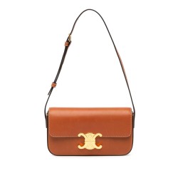 Celine Leather Triomphe Claude Shoulder Bag