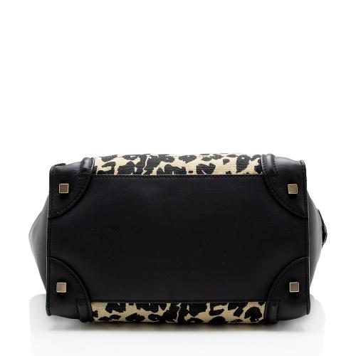 Celine Leopard Canvas Mini Luggage Tote