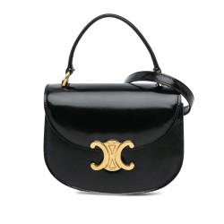 Celine Mini Shiny Calfskin Besace Clea Satchel