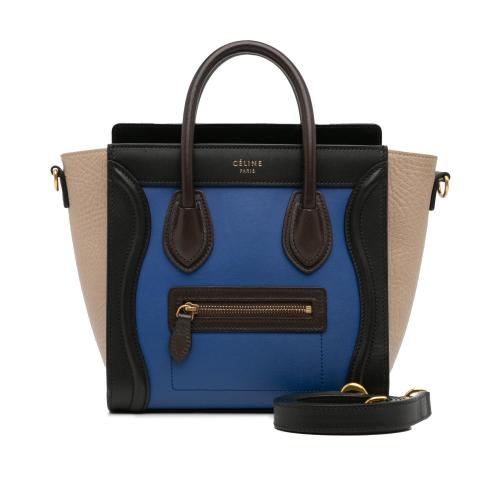 Celine Nano Luggage Tricolor Satchel