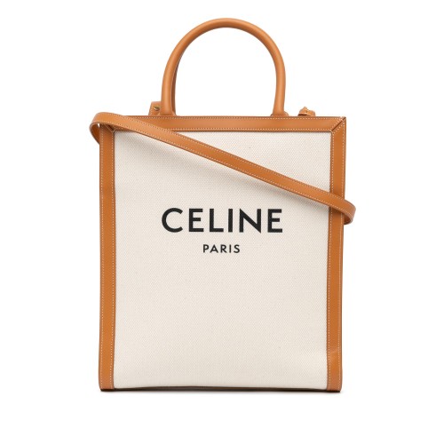 Celine Small Canvas Vertical Cabas Satchel