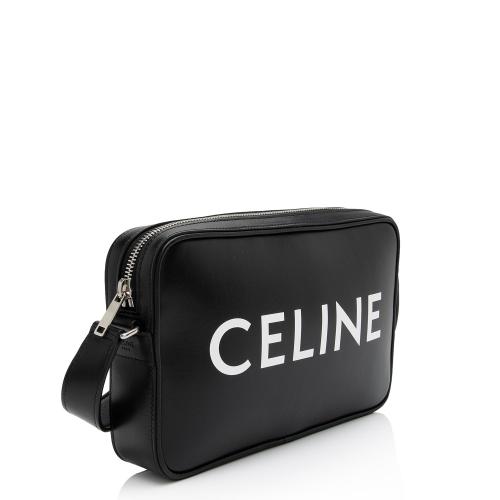 Celine Smooth Calfskin Logo Print Medium Messenger