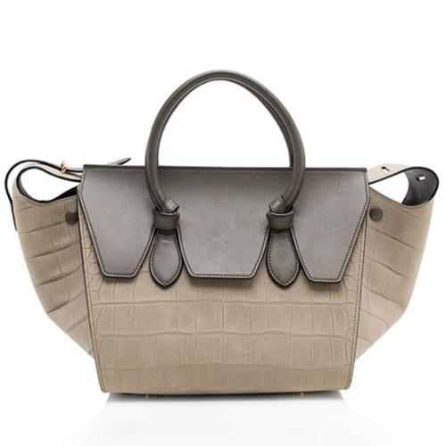 Celine Stamped Crocodile Nubuck Calfskin Mini Tie Tote