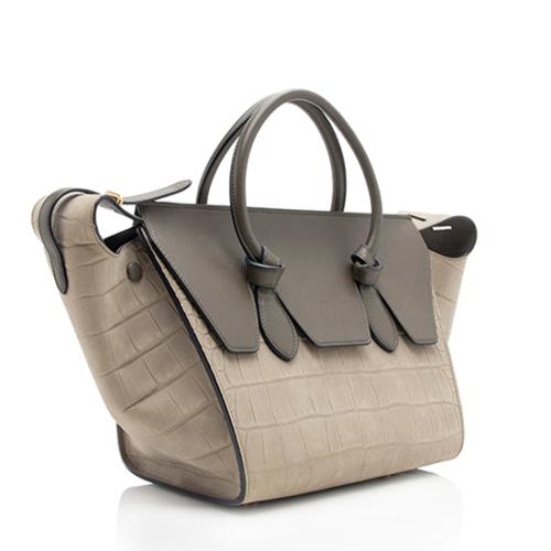 Celine Stamped Crocodile Nubuck Calfskin Mini Tie Tote