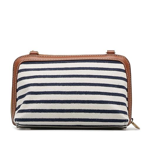 Celine Stripe Triomphe Clutch On Chain