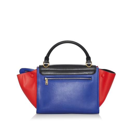 Celine Trapeze Tricolor Leather Satchel