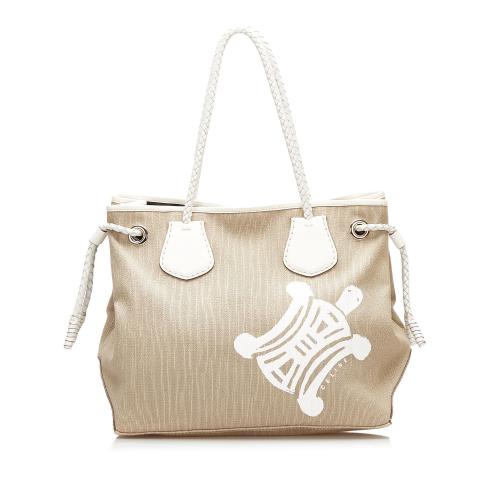 Celine Triomphe Logo Canvas Tote