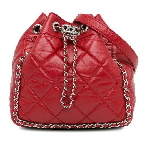 Chanel Aged Calfskin Chain Around Drawstring Bucket