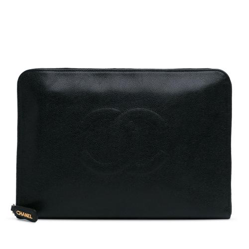 Chanel CC Caviar Documents Portfolio Clutch