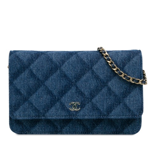 Chanel CC Denim Wallet On Chain