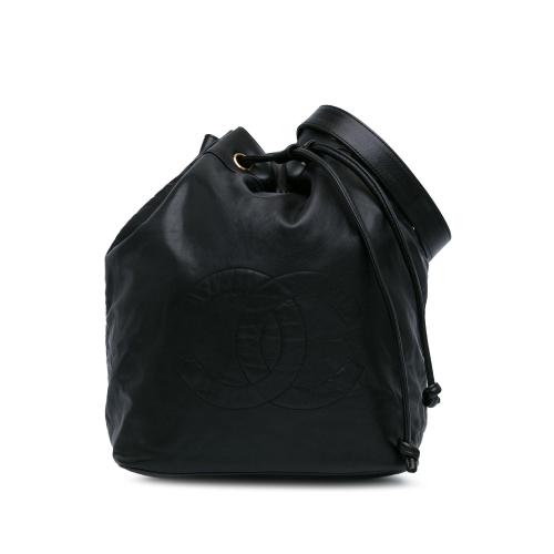 Chanel CC Lambskin Drawstring Sling Backpack