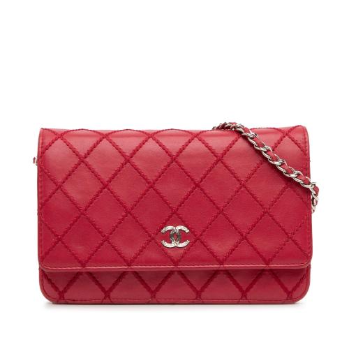 Chanel CC Lambskin Wild Stitch Wallet on Chain