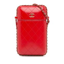 Chanel CC Quilted Calfskin Chain Around Phone Holder