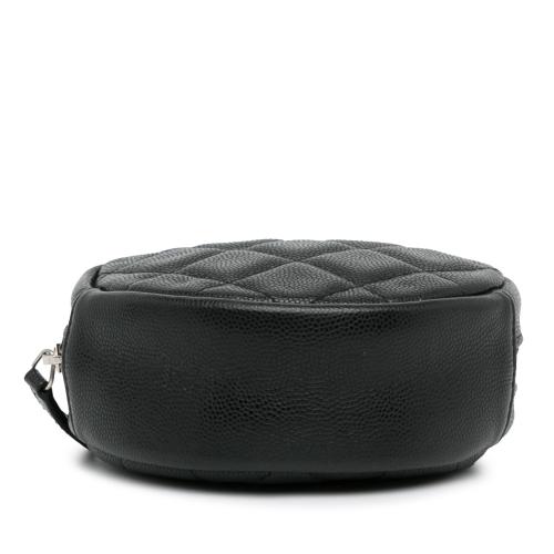 Chanel CC Quilted Caviar Round Clutch With Chain