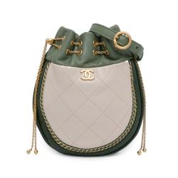 Chanel CC Quilted Drawstring Bucket Bag