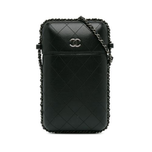 Chanel CC Quilted Lambskin Chain Around Phone Holder