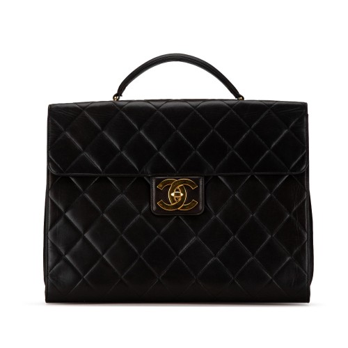 Chanel CC Quilted Lambskin Flap Briefcase