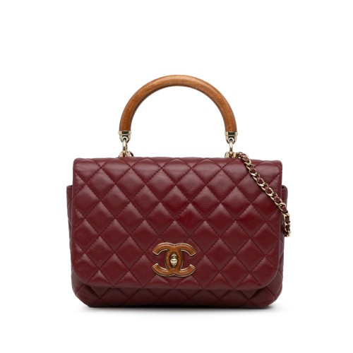 Chanel CC Quilted Lambskin Knock on Wood Satchel