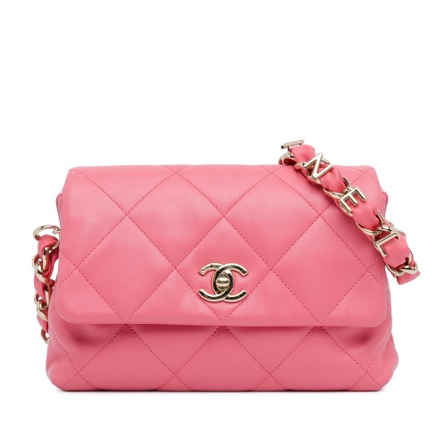 Chanel CC Quilted Lambskin Logo Chain Flap