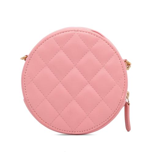 Chanel CC Quilted Lambskin Round Crossbody