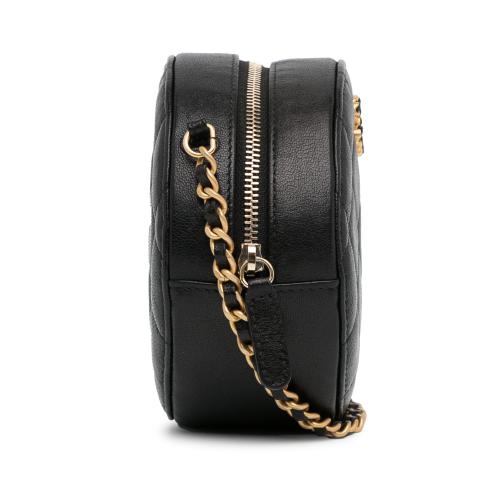 Chanel CC Quilted Lambskin Round Crossbody