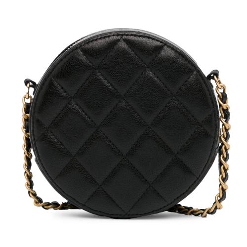 Chanel CC Quilted Lambskin Round Crossbody