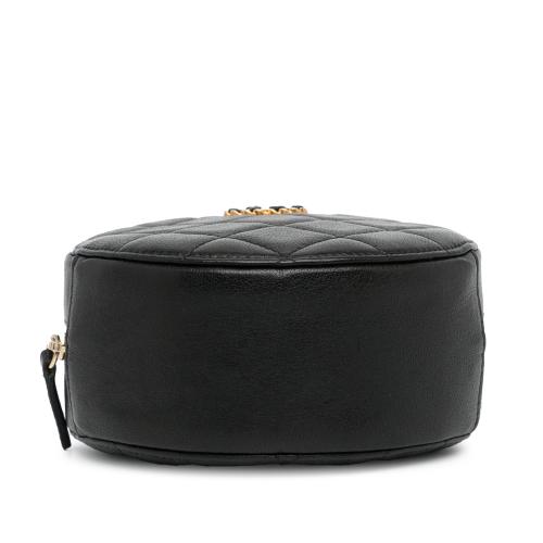 Chanel CC Quilted Lambskin Round Crossbody