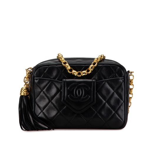 Chanel CC Quilted Lambskin Tassel Camera Bag