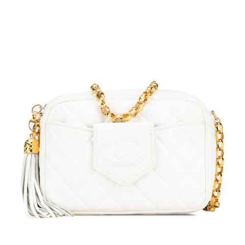 Chanel CC Quilted Lambskin Tassel Camera Bag