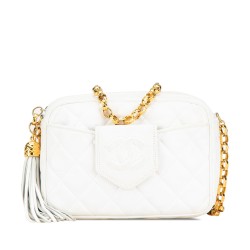 Chanel CC Quilted Lambskin Tassel Camera Bag