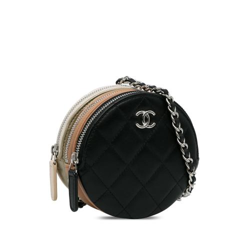 Chanel CC Round Triple Zip Crossbody Bag